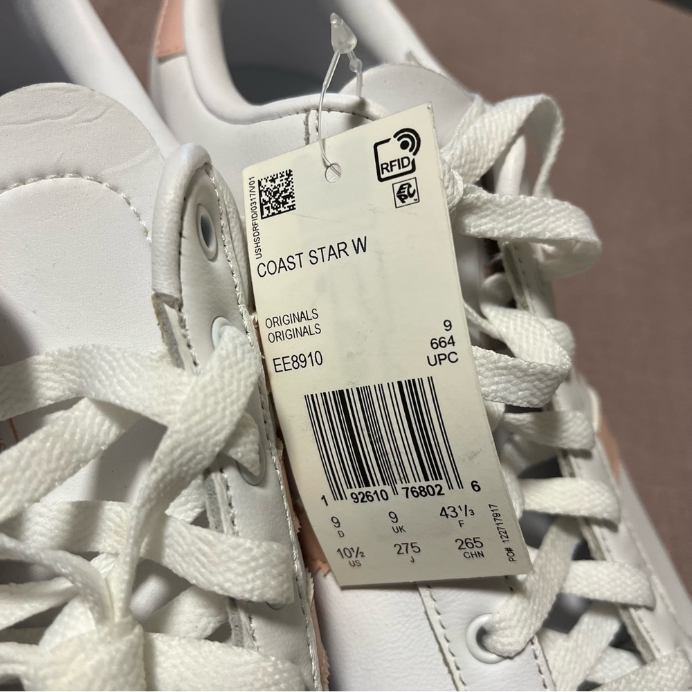 NWT Adidas Coast Star Sneakers Baby Pink/White Womens Size 10.5 - Picture 3 of 7